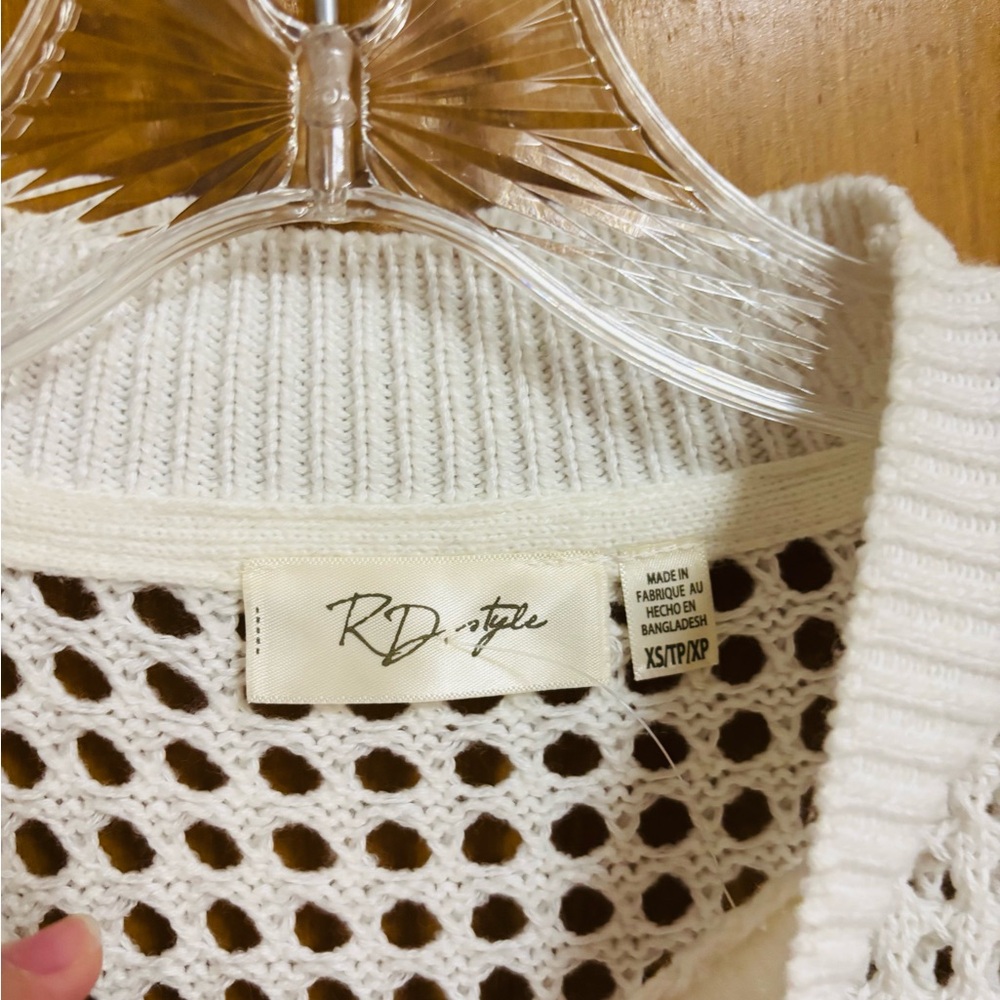 RD STYLE, White Knit Women's Sweater, Size XS - Picture 4 of 5